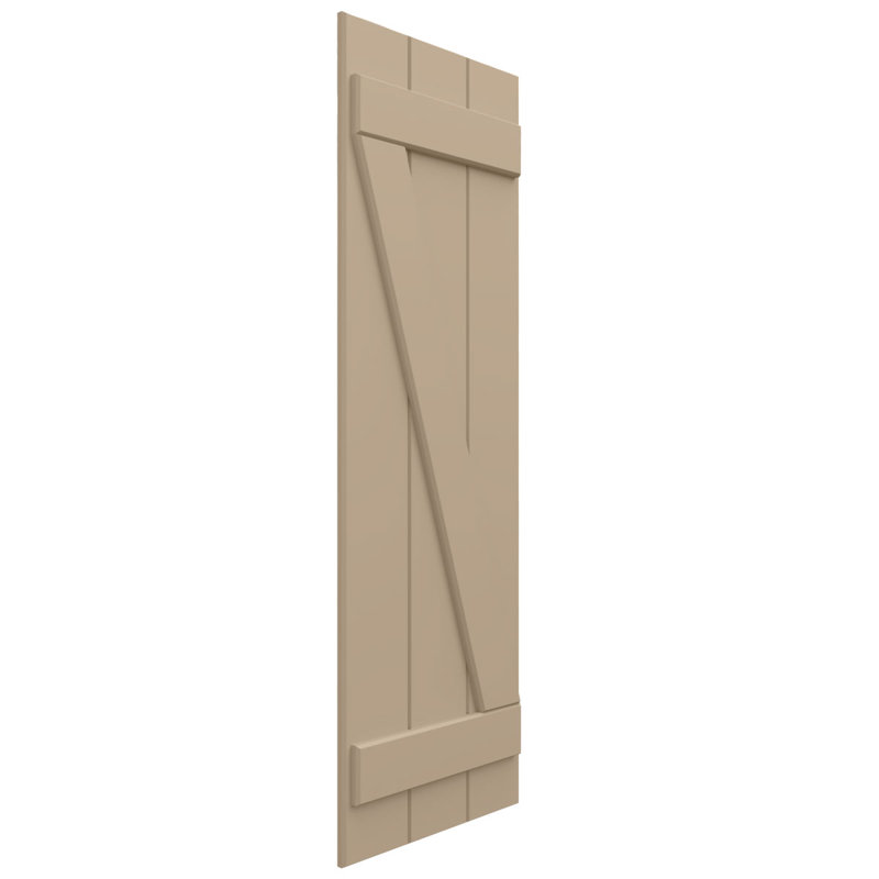 Volets en composite à deux planches avec barre en Z de 10 3/4 po x H 48 po EnduraCore apprêtés (par paire - quincaillerie non incluse)