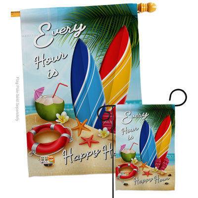 Beach chaque heure, impressions de polyester de 2 côtés 40 x 28 po ensemble de drapeau