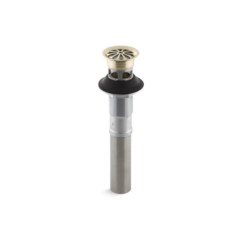 Grid Bathroom Sink Drain, Yes, Vibrant Brushed Moderne Brass