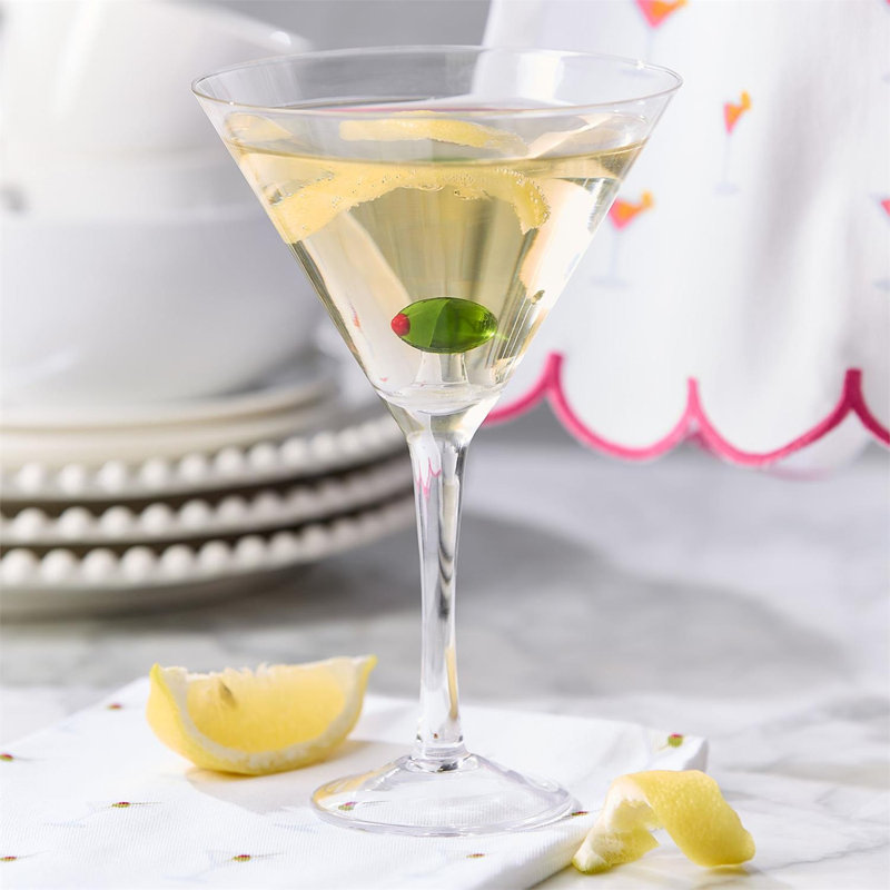 Verre à martini soufflé à la main avec verre à cocktail 8 oz H 7 po