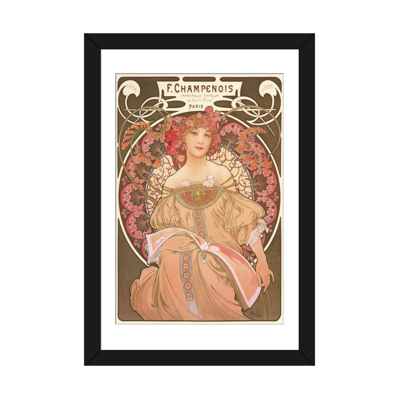«Reverie» par Alphonse Mucha par Alphonse Mucha - estampe numérique sur toile tendue avec châssis, H 24 po x l 16 po x P 1 po