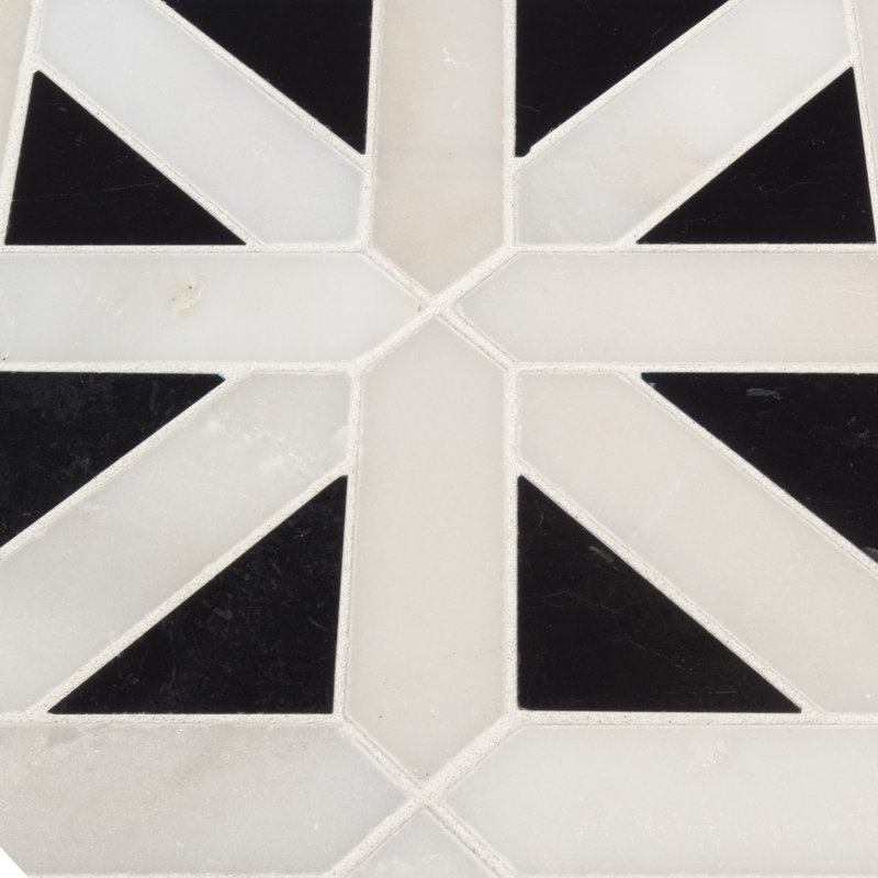 Ackland Trellis Dune Geometric 12 in. x 12 in. Polished Marble Mosaic Floor and Wall Tile