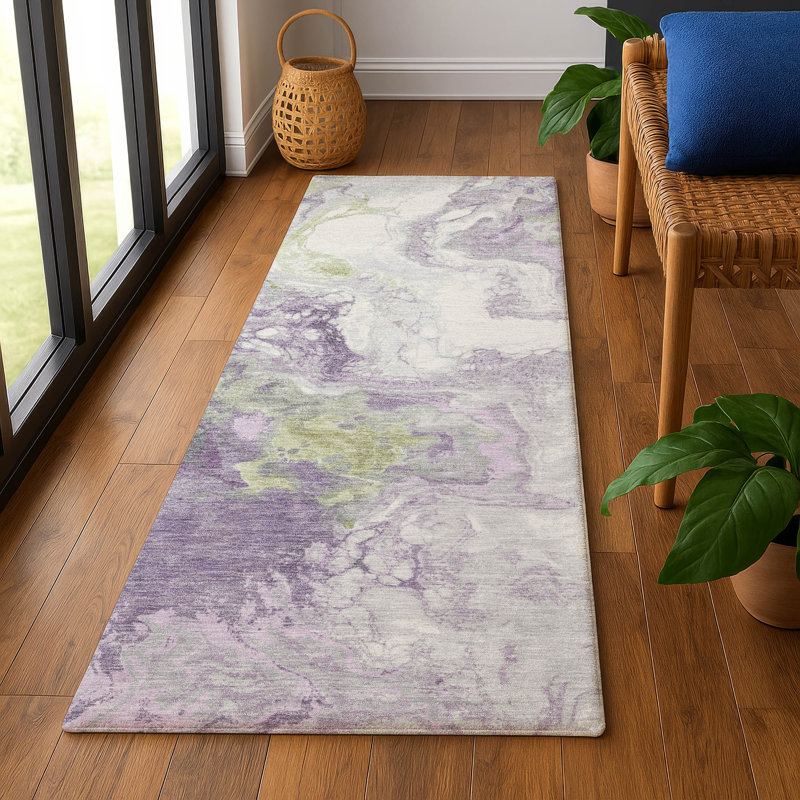 Tapis abstrait lavable à la machine Premium Premium AMF1841, Runner 2'3" x 7'6"