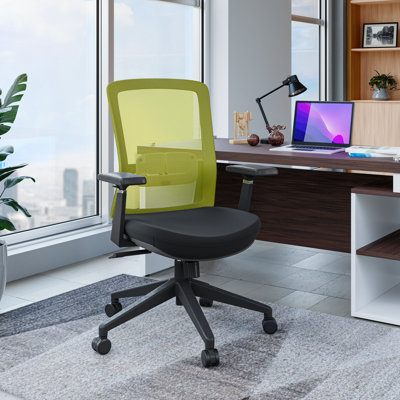 Ingram Ergonomic Task Chair – Adjustable Mesh Office Chair with Lumbar Support, Knee-Tilt & 360° Swivel, Up/Down & Pivot Armrests – Mid-Back Desk Seat by Inbox Zero
