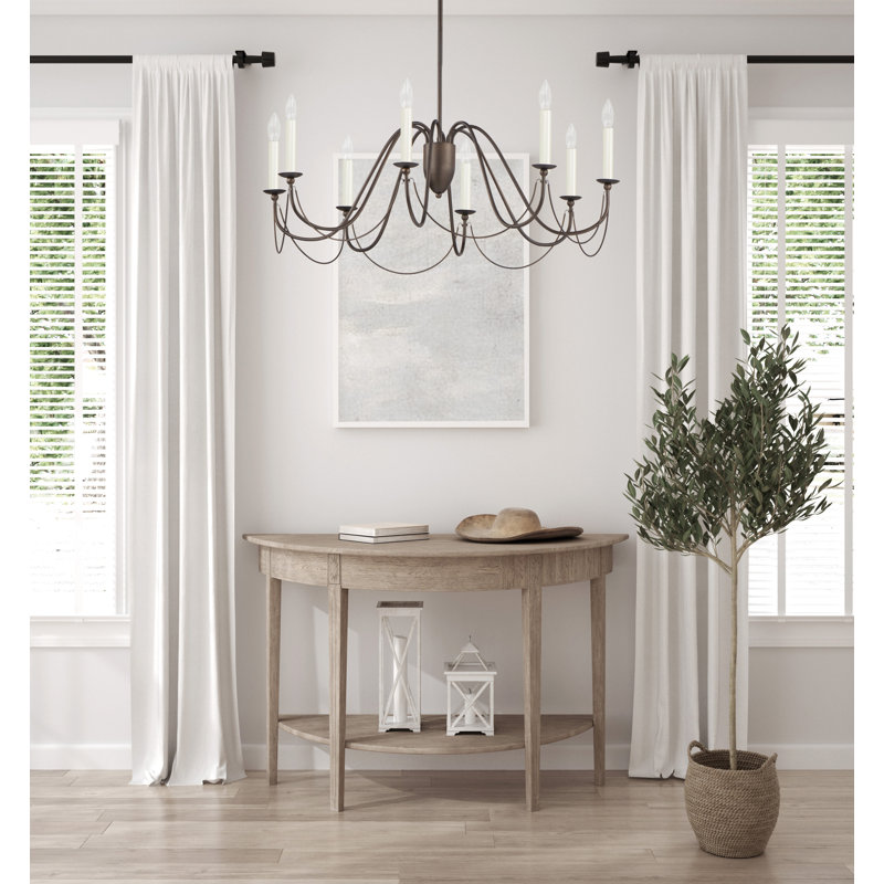 Lustre classique à 8 lumières de style bougie Corsham, Bronze châtaignier