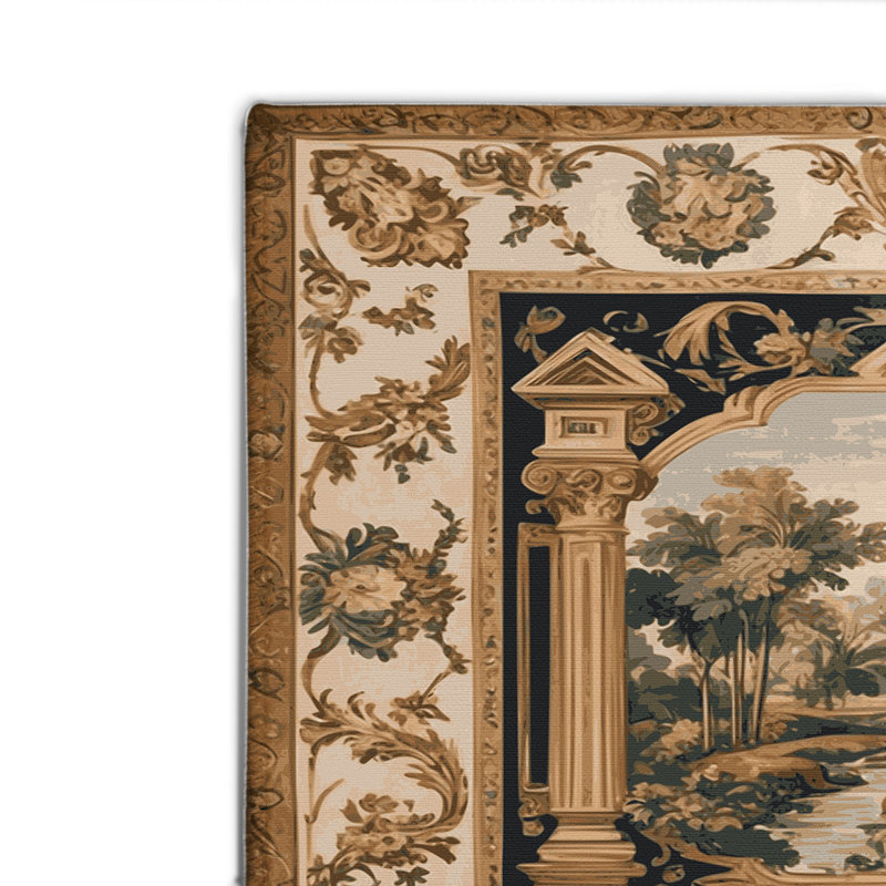 French Brown Indoor and Outdoor Area Rug, Rectangle 4' x 6'