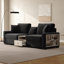 Canapé modulaire rembourré 95,7 po avec accoudoirs de rangement et console centrale pour salon Modern-354188353