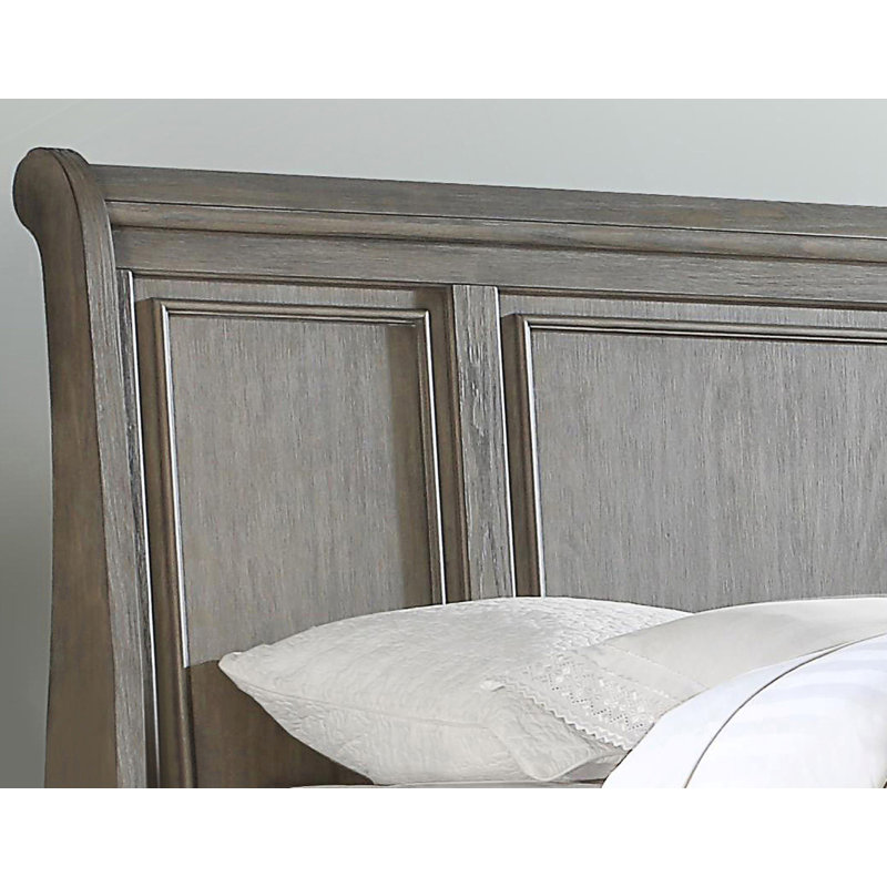 Grand lit avec rangement, Gris antique