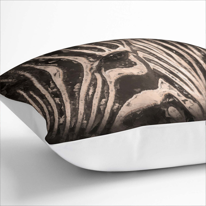 Eye of the Zebra Cushion with Filling, White, 55cm H x 55cm W x 20cm D
