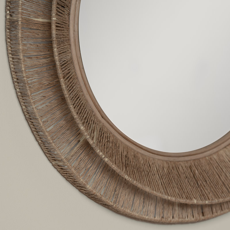 Collins Round Jute Wall Mirror, 26" x 26"