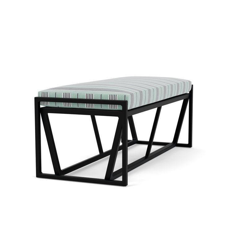 Summit Outdoor Dining Bench, Ebony, Hansen Seaglass