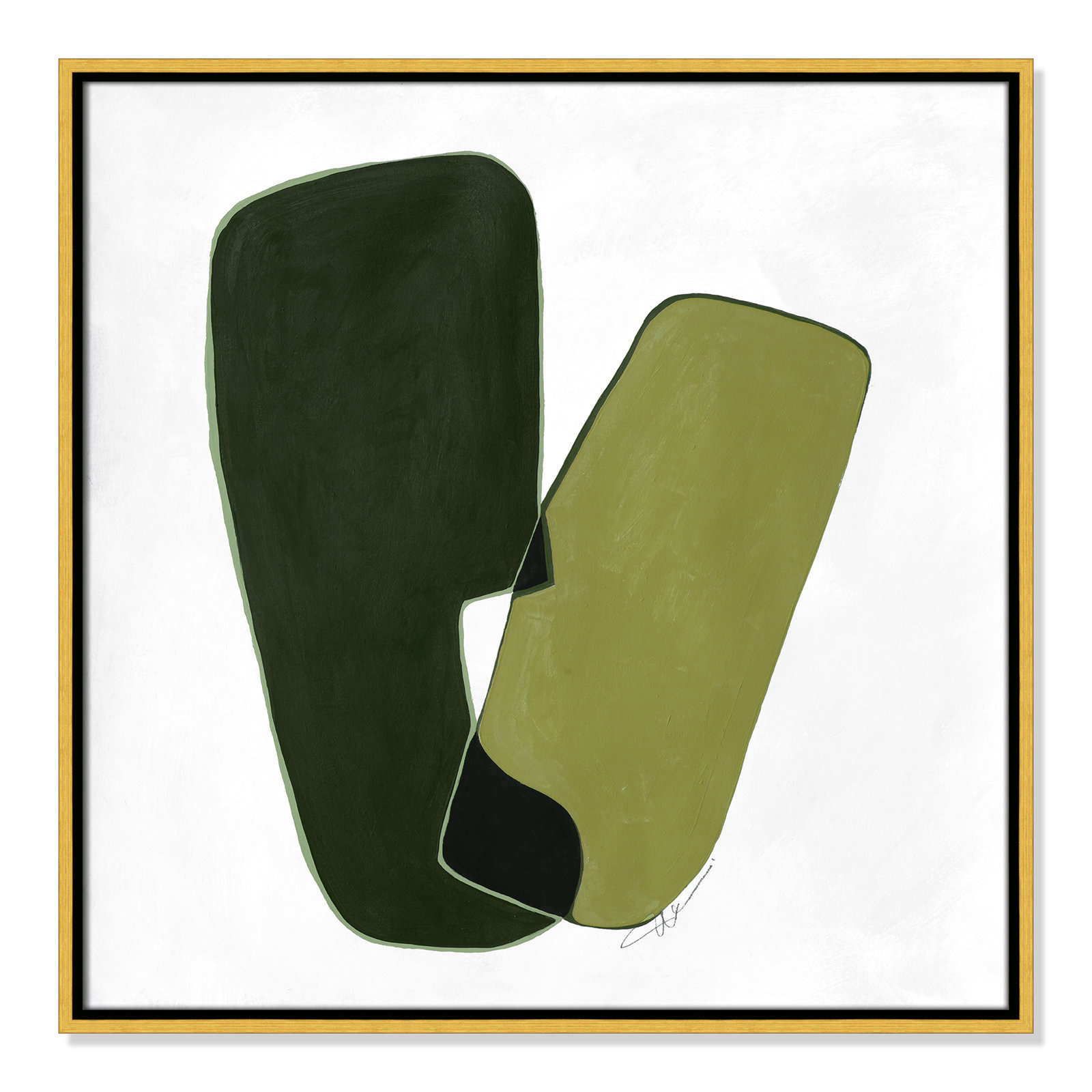Coleman "Unity Green II" Print by Filippo Ioco, 25.5" H x 25.5" W, Gold