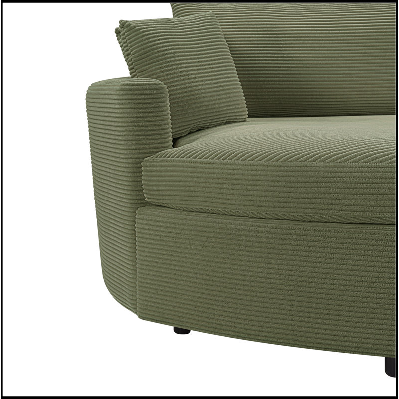 Canapé double avec méridienne profonde et ports USB, Vert