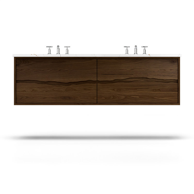 Ventura Four-Drawer Double Bath Floating Vanity, Estate Emulsion, 60"