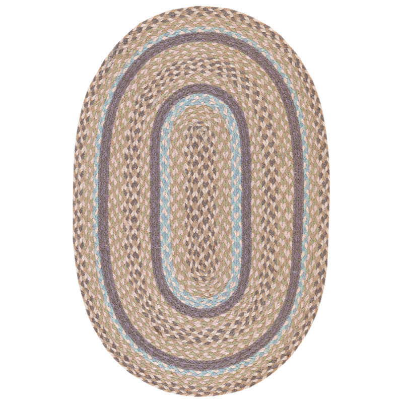 Tapis en jute tissé à la main Lavendale, Ovale 5 pi x7 pi