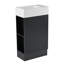 De salle de bain avec lavabo, armoire polyvalente avec tablette à deux niveaux et orientation gauche / droite en noir (nouvelle couleur wf308491)