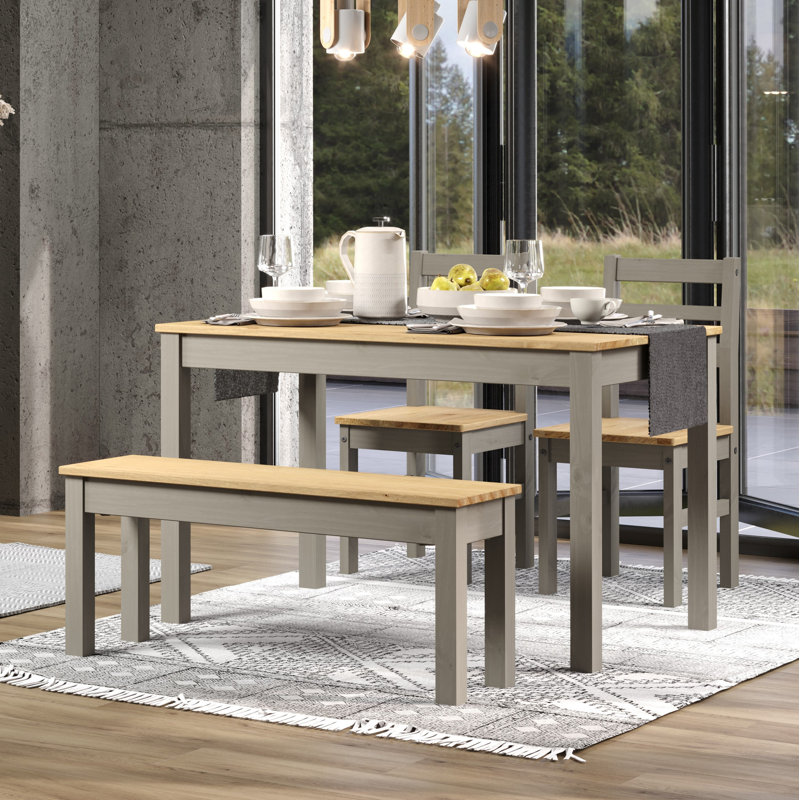 Bryon 5 -Person Pine Solid Wood Dining Set