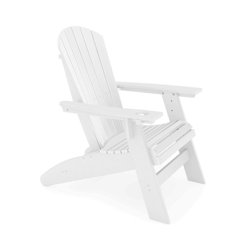 Adirondack Chair – Sturdy Hdpe Poly Lumber For Poolside, Patio, And Garden Relaxation, White