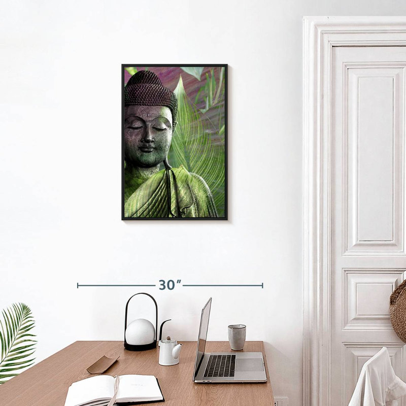 Méditation, Cadre flottant noir, 17 po x 25 po
