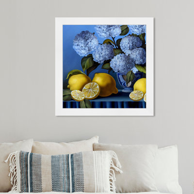Hydrangeas And Lemons " Hydrangeas And Lemons Vase "
