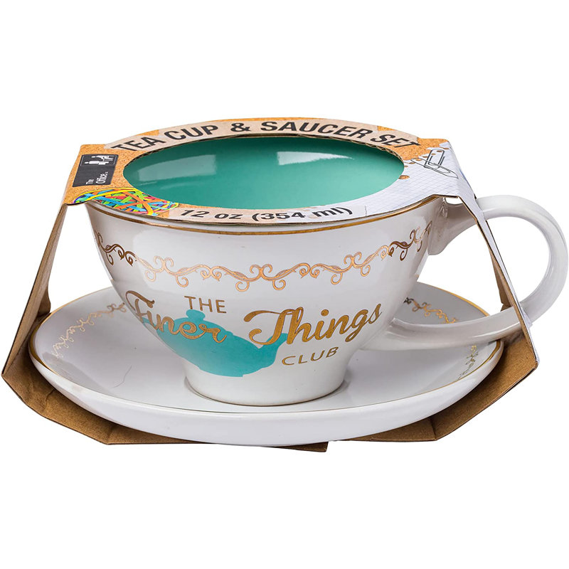 Ceramic Teacup and Saucer