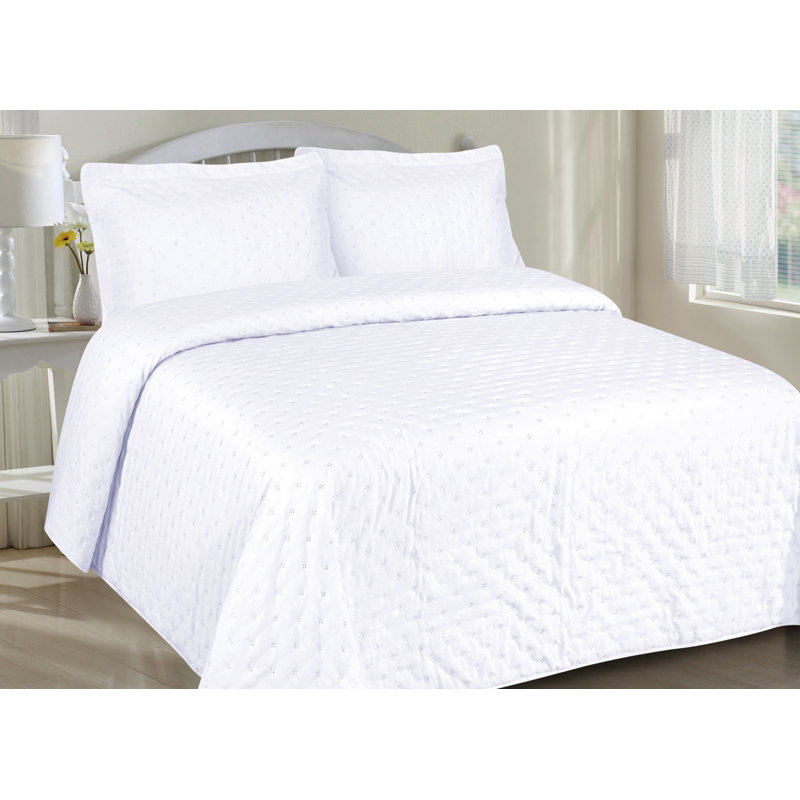 Literie , Couette simple + 1 taie décorative, Blanc