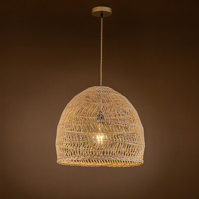 Alleyne 1-Light Oversized Airy Rattan Pendant