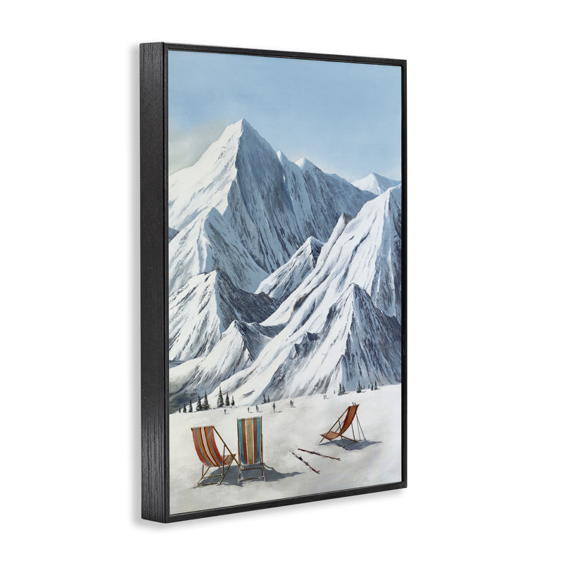 Winter Slopes Lounging, giclée encadrée, design par Max Maxx, Giclée encadrée noir minuit, H 24 po x l 16 po