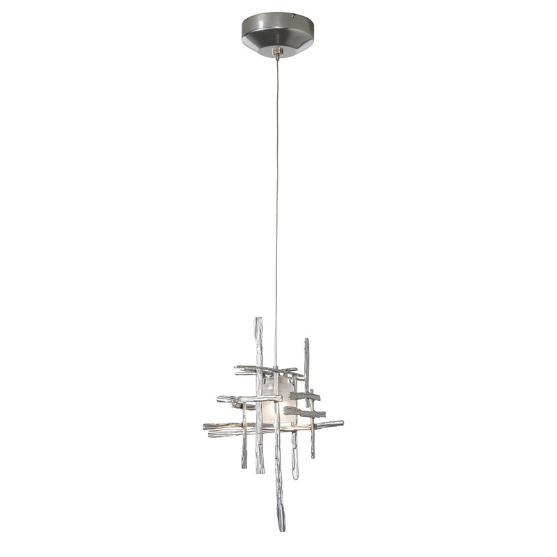 Tura 1 - Light Single Mini Pendant, Natural Iron, Seeded Clear