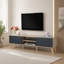 Meuble télé contemporain en faux bois avec étagères et placards de rangement