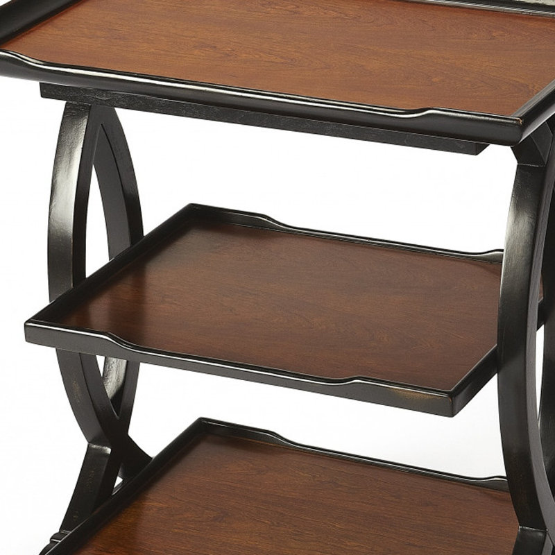 Table de bout rectangulaire en bois manufacturé 29 po avec deux tablettes