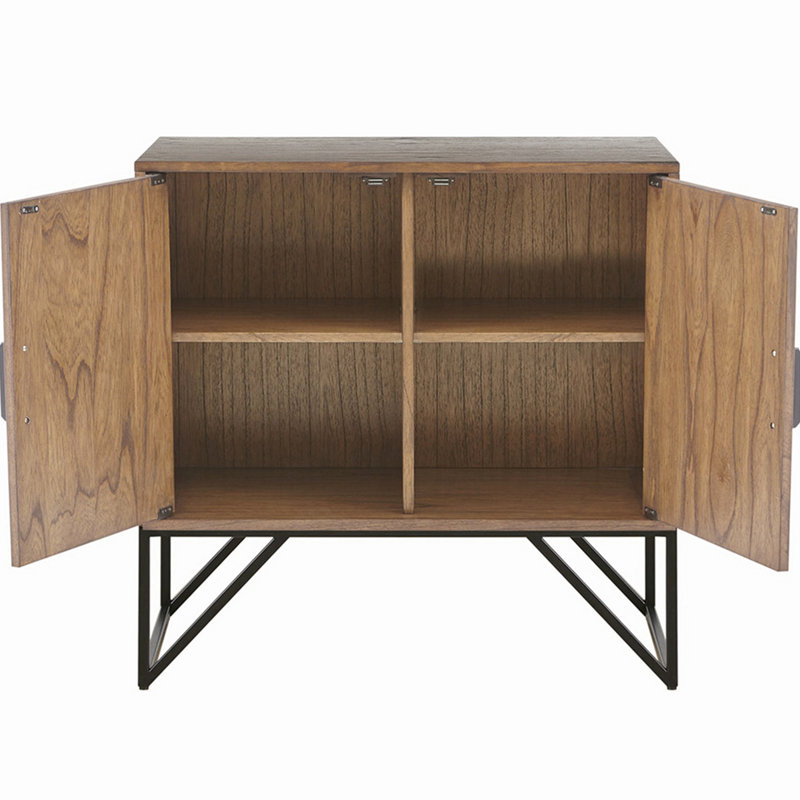 Armoire d'appoint Precious - Finition noyer naturel et encre métallique + commode Ivy