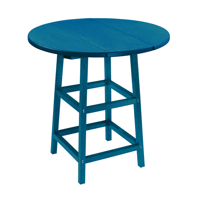 Shay Round Outdoor Bistro Table , in. W in. D, Blue, 41" H x 32" W x 32" L