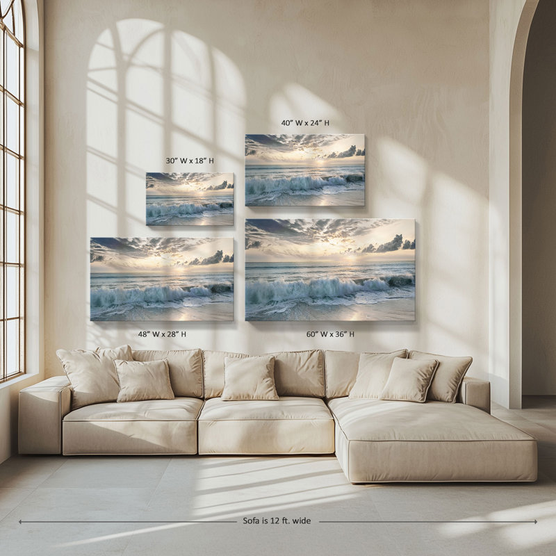"Soft Tides I" par Mike Calascibetta, reproduction sur toile, H 18 po x l 30 po x P 1 po