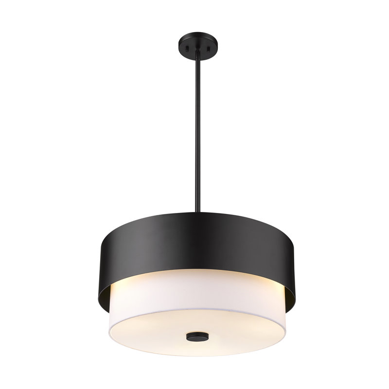 Luminaire suspendu 3 lumières ollin, Noir mat, H 9,125 po x l 18 po x P 18 po