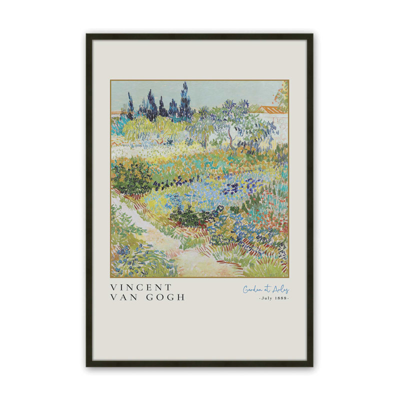 «Van Gogh's Garden at Arles», reproduction , H 21 po x l 17 po, Noir satiné