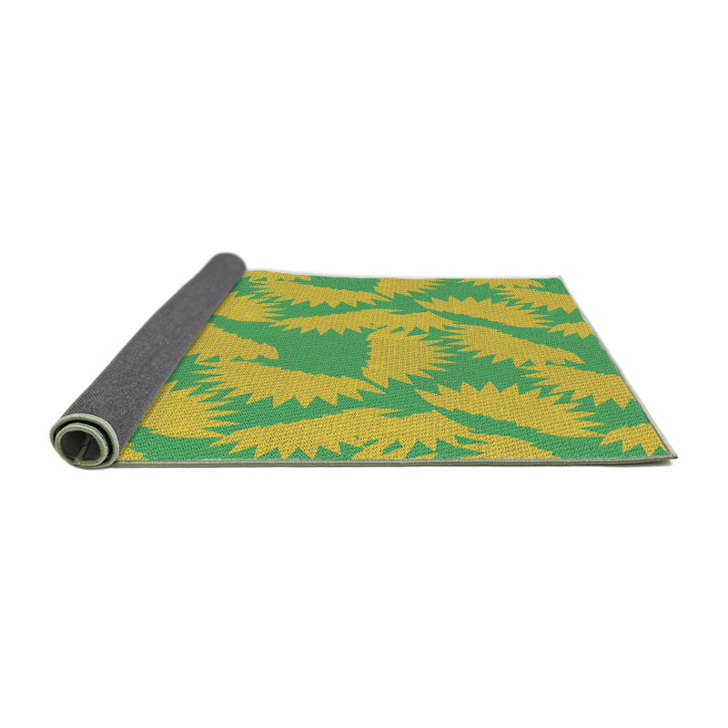 Tapis décoratif jaune Pledger, Rond 6 pi