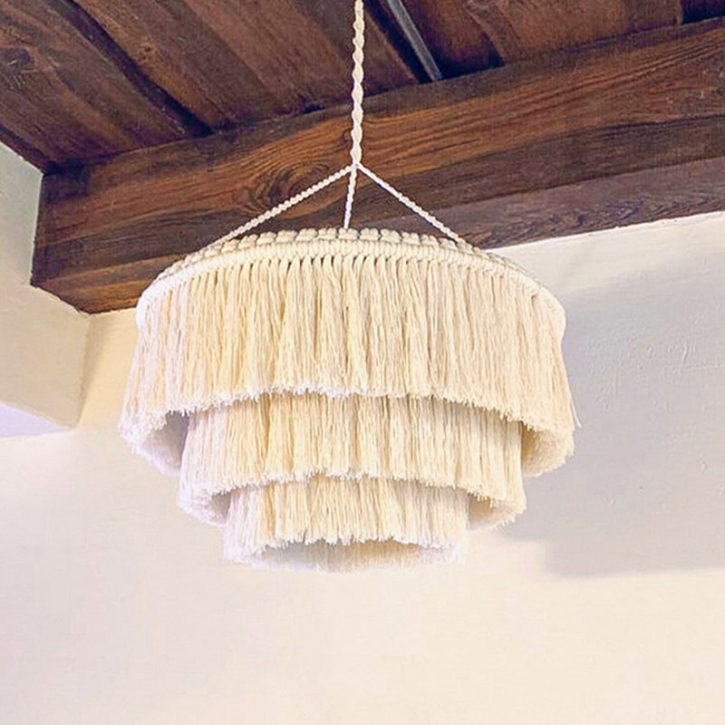 30cm H Cotton Lamp Shade in Beige
