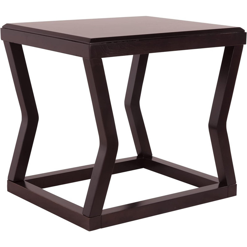 Espresso Rectangular Wood and Glass End Table