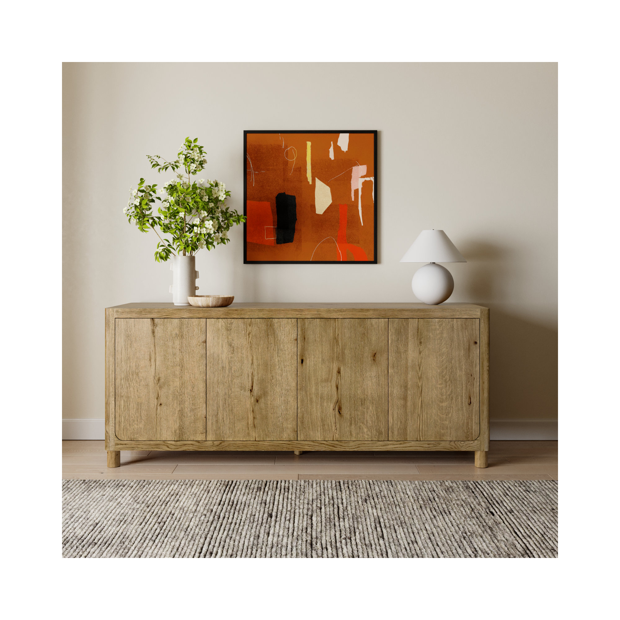 Lowell 80" Sideboard, Light Brown