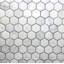 Bianco Carrara 1" Hexagon Marble Mosaic, 12"x12"