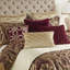Ensemble d'édredon luxueux en jacquard chenille bourgogne - très grand californien, 4 pièces