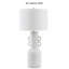 Lampe de table Peri, conception sculpturale, abat-jour tambour, blanc vieilli 31 po