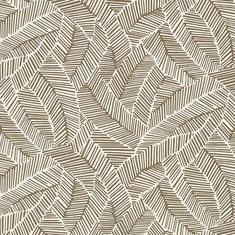 Abstract Leaf Wallpaper, Mocha