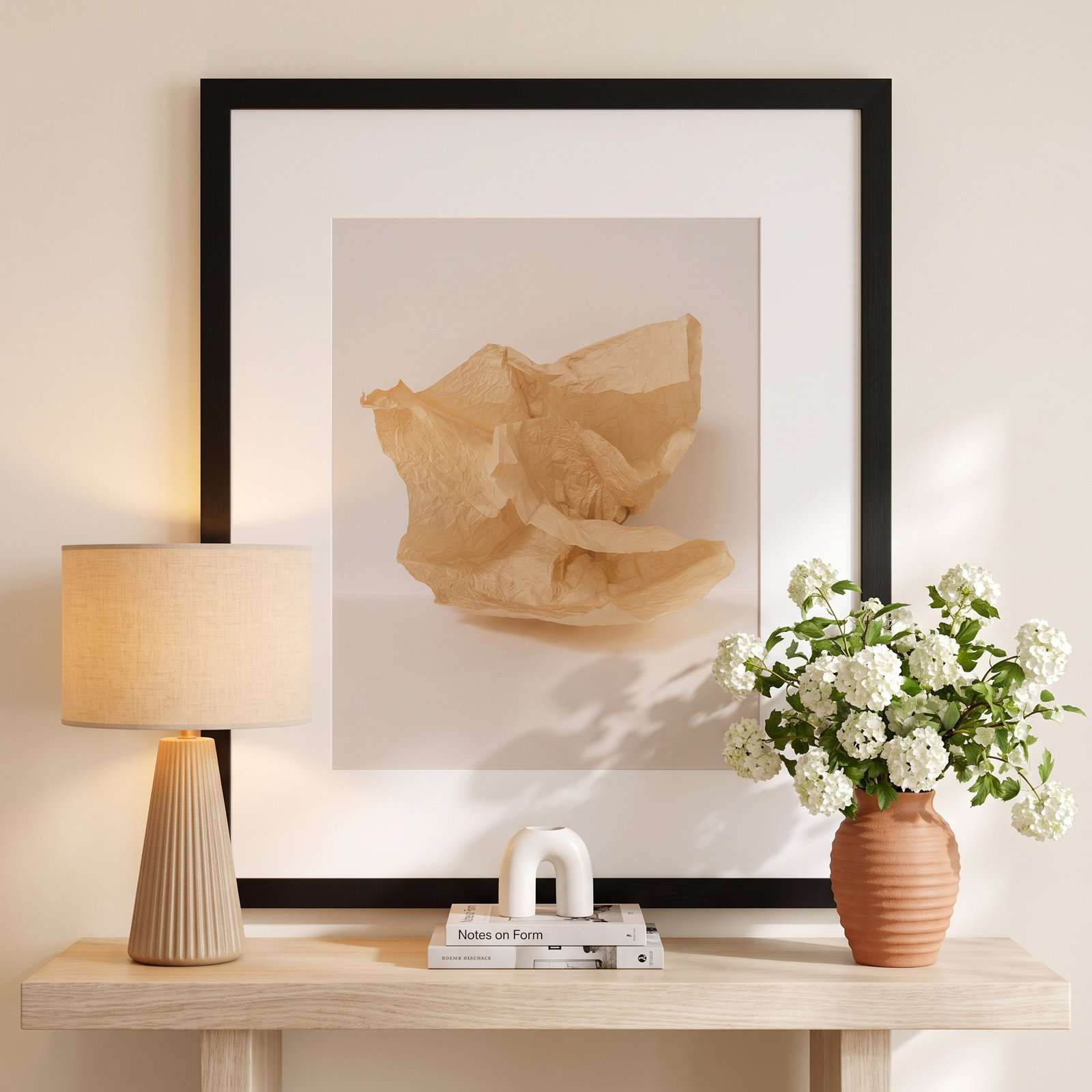 Lorena "Unpackage 2" Print, 38" H x 30" W x 1.25" D, Black