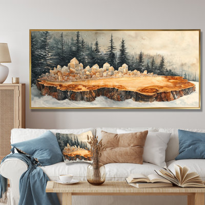 Grands cristaux d'énergie dans un paysage d'hiver I - cristaux, art mural