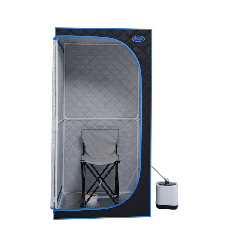 Portable Black Steam Tent - Full Size Personal Home Spa Luxury. Includes Generator, Remote, Foldable Chair. Simple Install, Quick Heating. & Ul Verified. High Thermal Insulator, Waterproof Material.