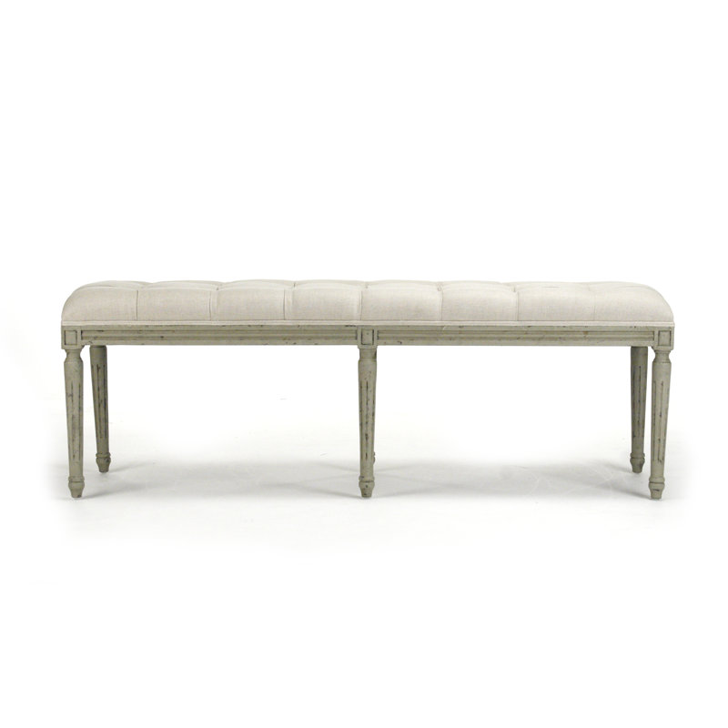 Louis Upholstered Bench, Natural