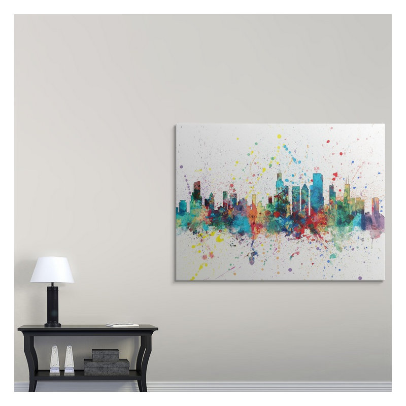 «Chicago Illinois Skyline» par Francy, impression, H 36 po x l 48 po x P 1,5 po, Toile