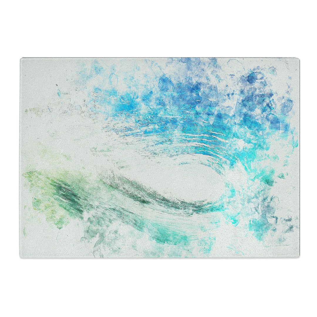 Tempered Glass Within the Wave Watercolour Chopping Board